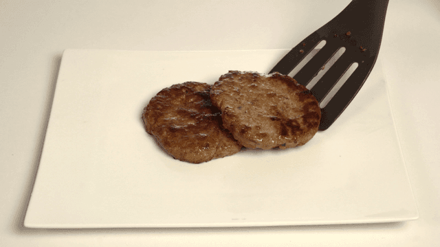 Patties placed on white plate