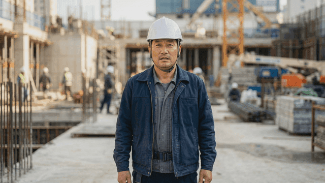 Construction worker at a building site