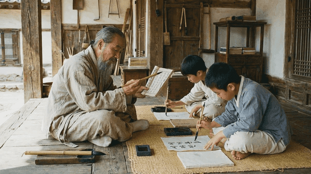 Traditional Korean calligraphy class