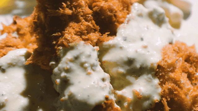 Crispy Fish Cutlet with Tartar Cream Sauce