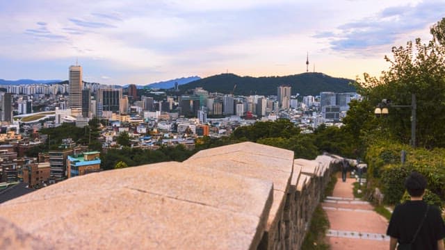 Mountains and city skylines at various times seen from Naksanseonggwak