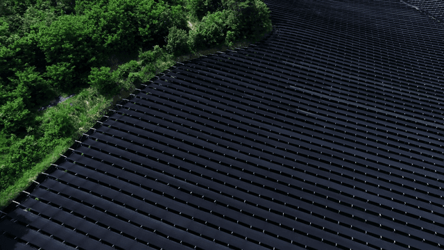 차양막 쳐져있는 농장 풍경