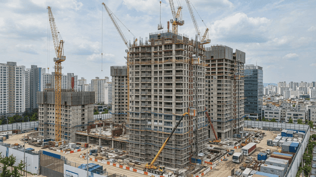 High-rise buildings under construction