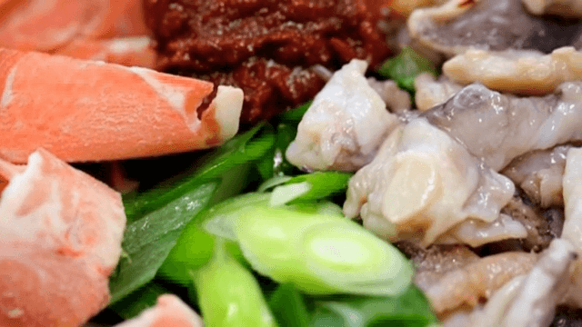 Hot Pot dish with a variety of ingredients