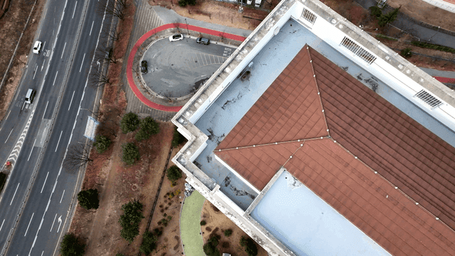 건물과 도로의 항공 뷰