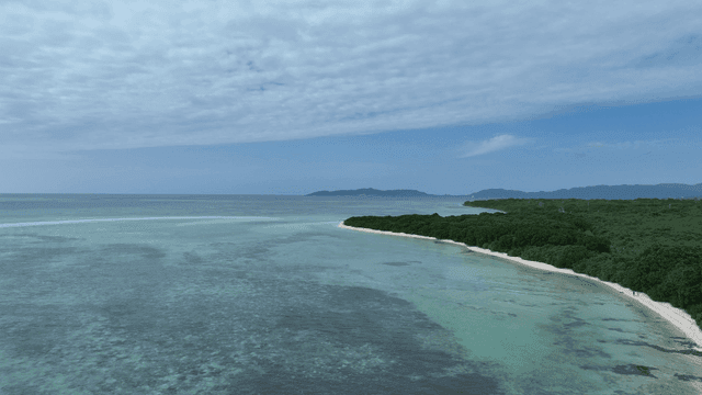Quiet beach with clear water