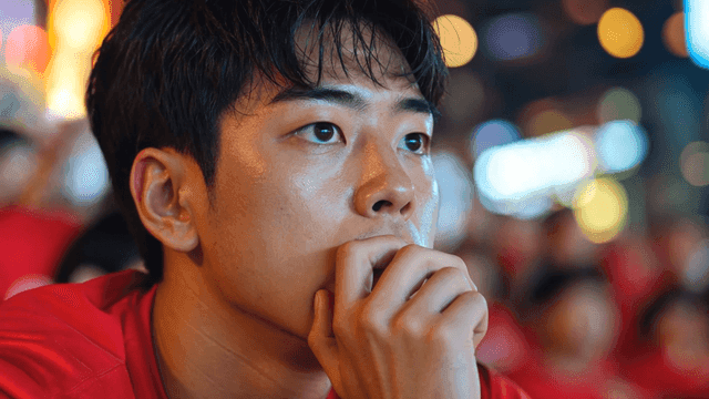 Man who watches sports intently