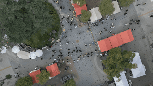 Outdoor market crowded with people