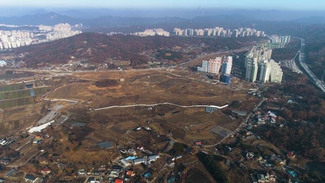 Landscape of Farmland and Residential Complexes