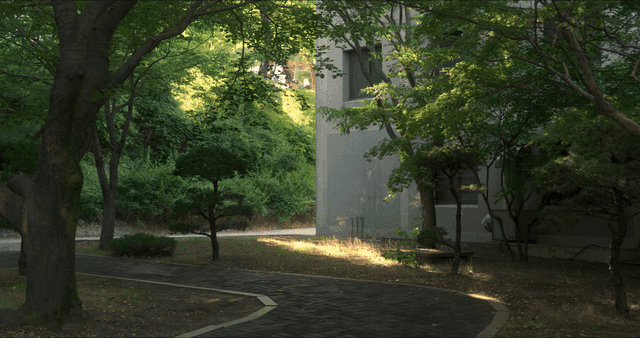 오래된 건물 옆 조용한 골목