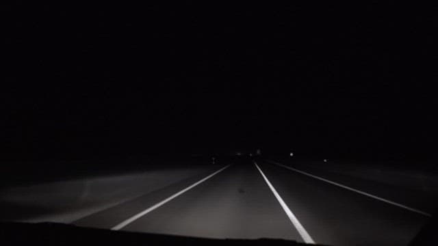 Night drive on deserted streets and highways