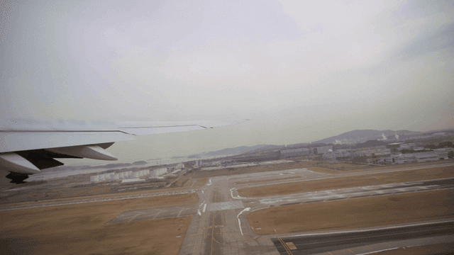 Airplane taking off from the runway