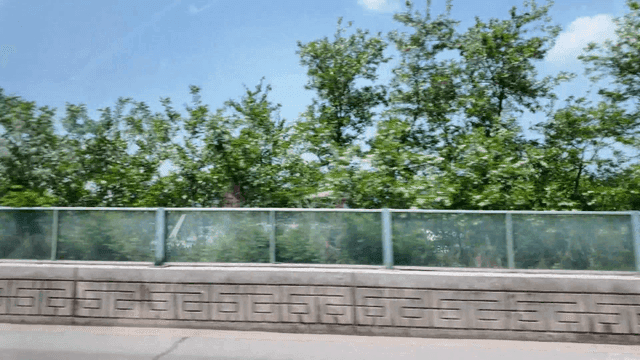 Drive through green forests and countryside