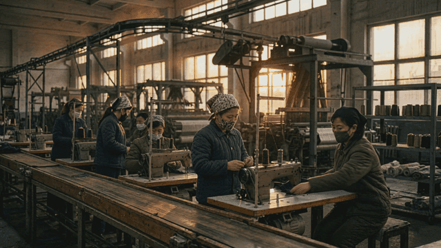 Sewing workers in factory