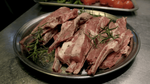 Raw Lamb Ribs with Rosemary