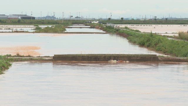 Flooded rural area with overcast skies