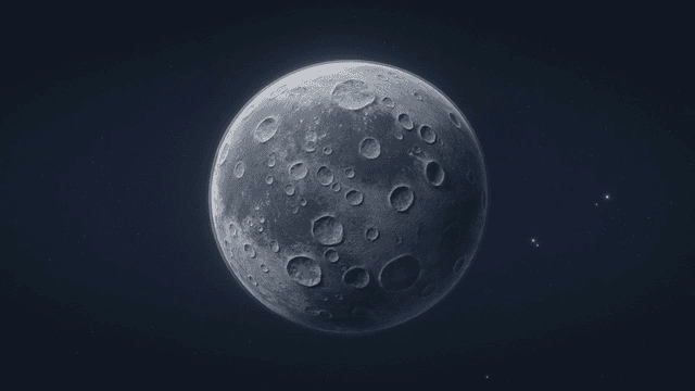 Detailed view of moon's surface