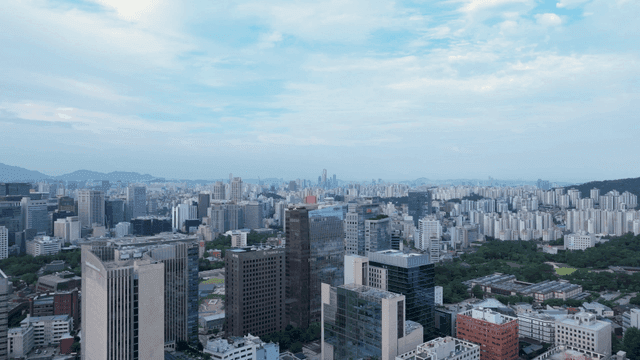Sprawling cityscape under a clear sky