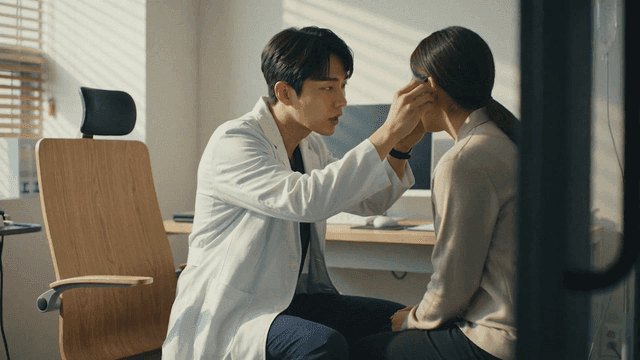 Doctor examining a patient in a clinic