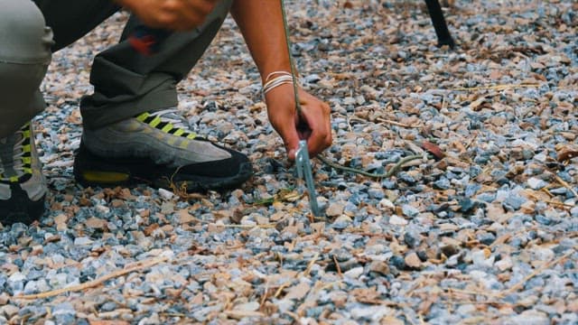 Securing Tent Pegs into the Ground