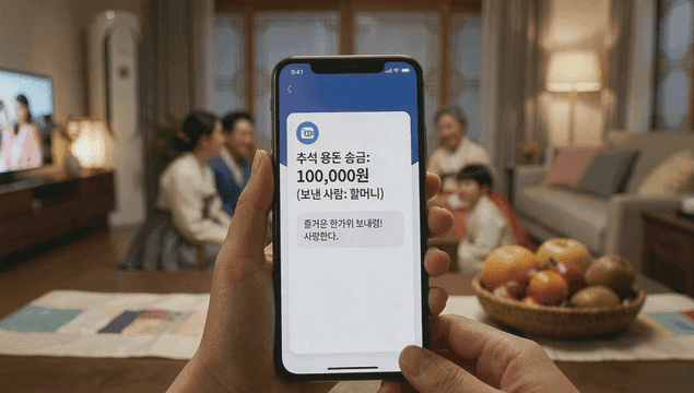 Smartphone screen of grandson who received Chuseok allowance
