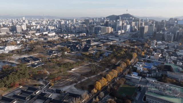 현대 도시 풍경 속 전통 궁궐