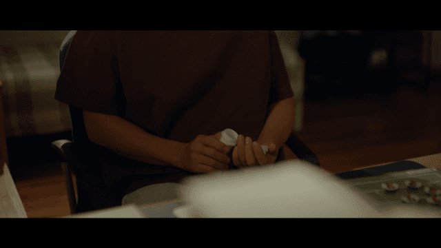 Person who takes medicine by emptying bottle