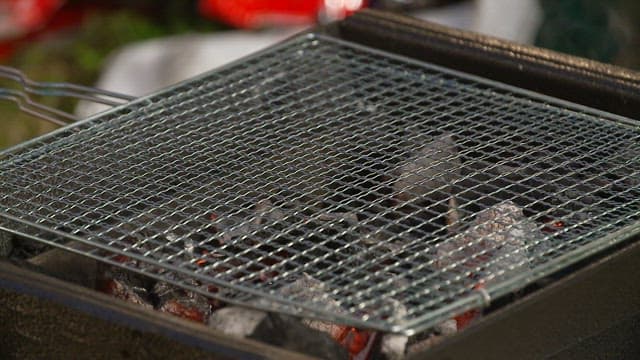 바베큐 그릴에서 바다장어 굽기