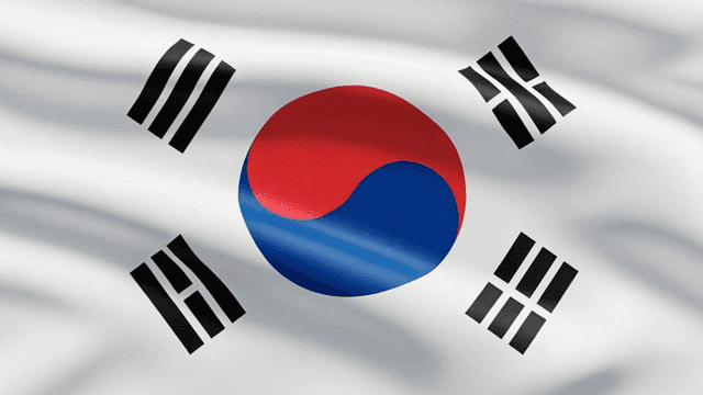 Korean flag waving in the wind