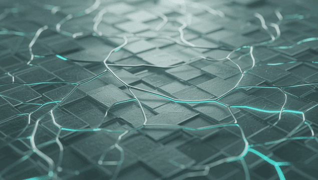 Intricate network of glowing lines