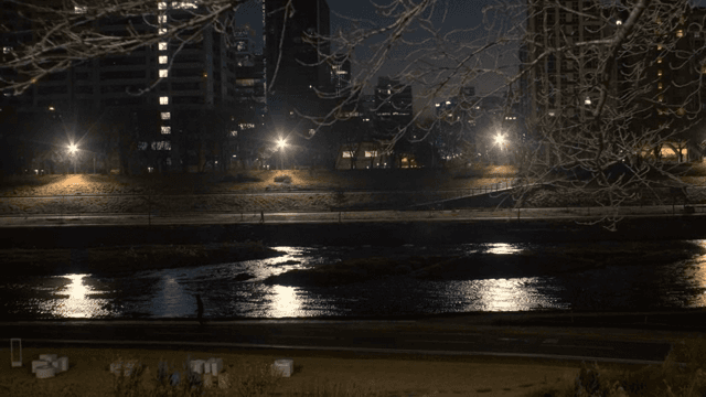 강이 있는 도시의 야경