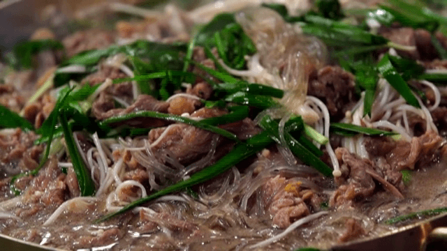 Bulgogi hot pot boiling in a pot