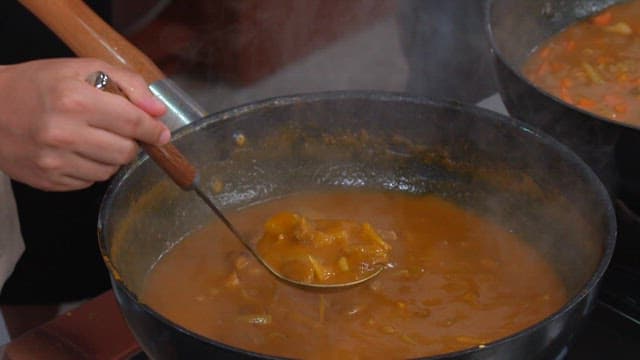 Curry with Plenty of Carrots Served on Top of Rice