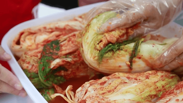 플라스틱 용기에 담긴 김치