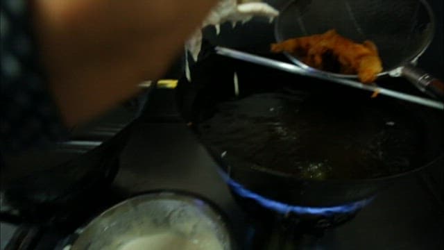 Chicken in hot oil