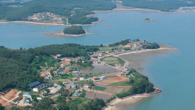 Coastal Village Located on Seaside