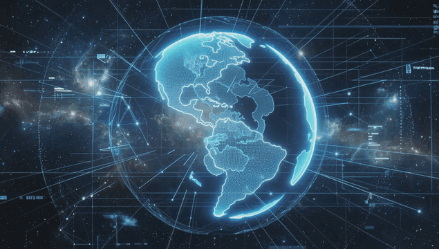 Digital globe with network connections