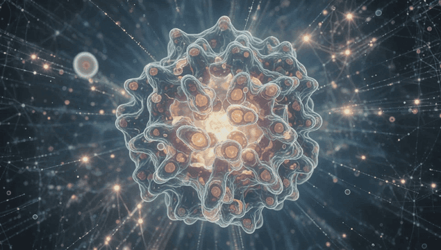 Detailed view of a complex molecule