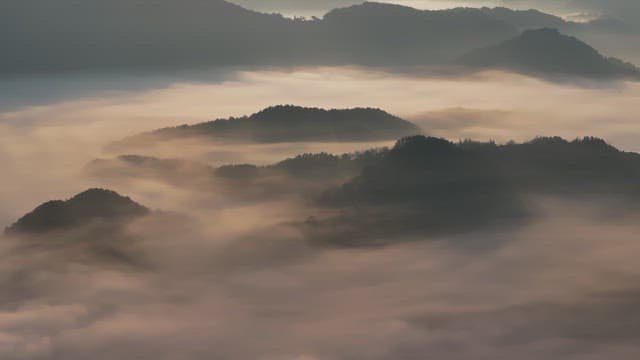 Misty Mountain Peaks at Dawn