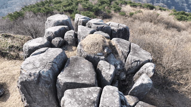 Rocky terrain at mountain summit
