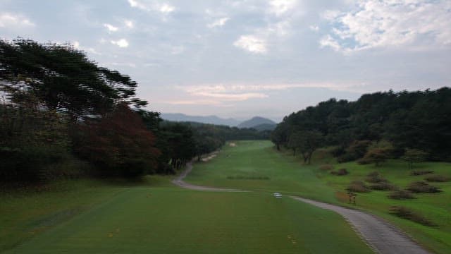 View of a Serene Golf Course at Dusk