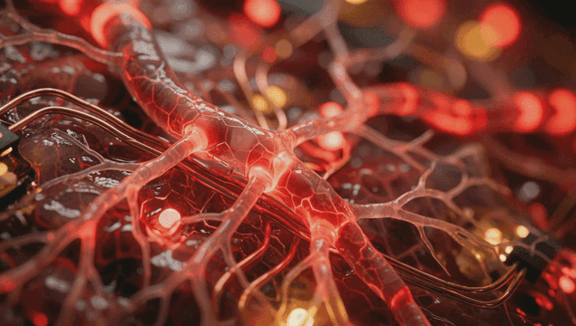 Close-up of neural network circuitry