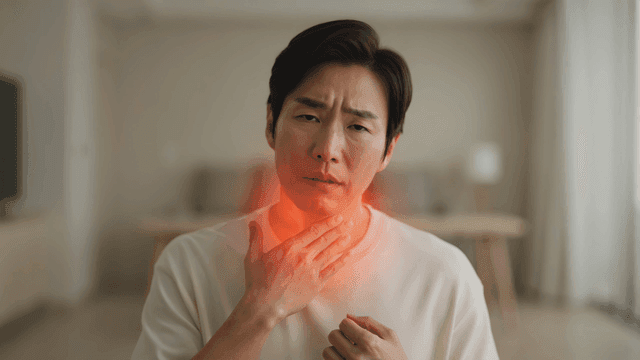 Men experiencing neck discomfort