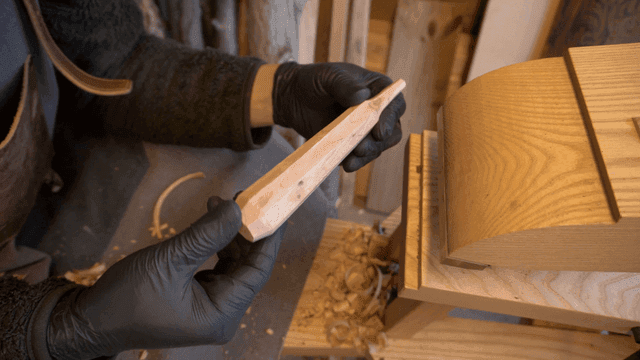 Finely sharpened wooden piece