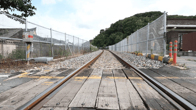 Railroad tracks stretching into the distance