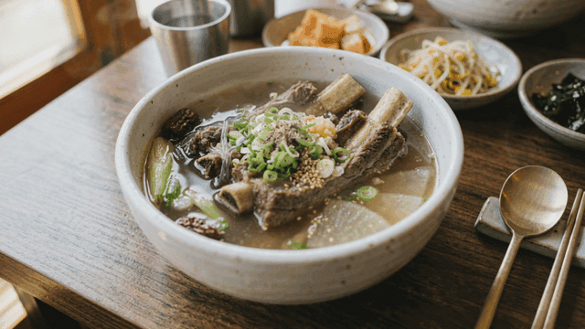 Galbitang and various side dishes