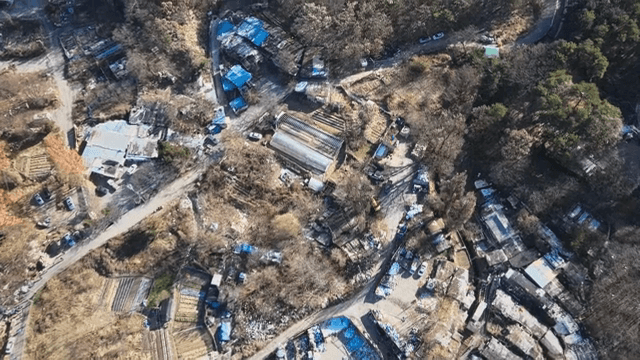 View of the slums of a modern city