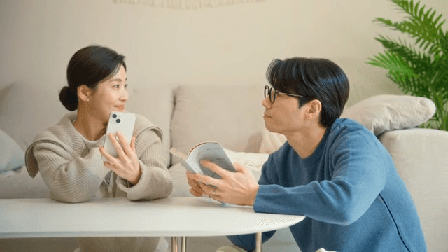 Couple enjoying a cozy time at home