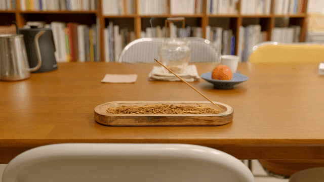 Cozy home table with rising fragrance