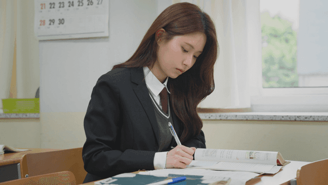 교실에서 공부하는 학생